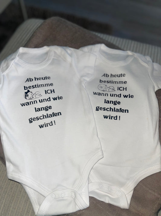 Baby Strampler 0-3 Monate ,, Ab heute bestimme İCH , wann und wie lange geschlafen wird. 